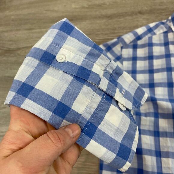 Massimo Dutti Men Casual Shirt Blue Check Cotton size M - Picture 5 of 8